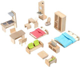 Green Dollhouse with Furniture