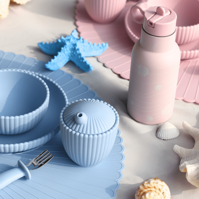 Seashell Mealtime Premium Set - Blue - Bimbo Concept