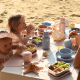 Seashell Silicone Lunch Box + Seashell Insulated Drinking Bottle 350ML - Blue - Bimbo Concept