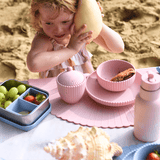 Seashell Silicone Lunch Box + Seashell Insulated Drinking Bottle 350ML - Pink - Bimbo Concept